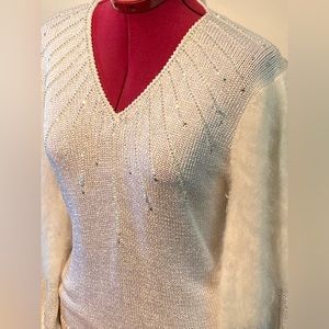 Vintage LIDO New York sweater with Angora and sparkle rhinestones